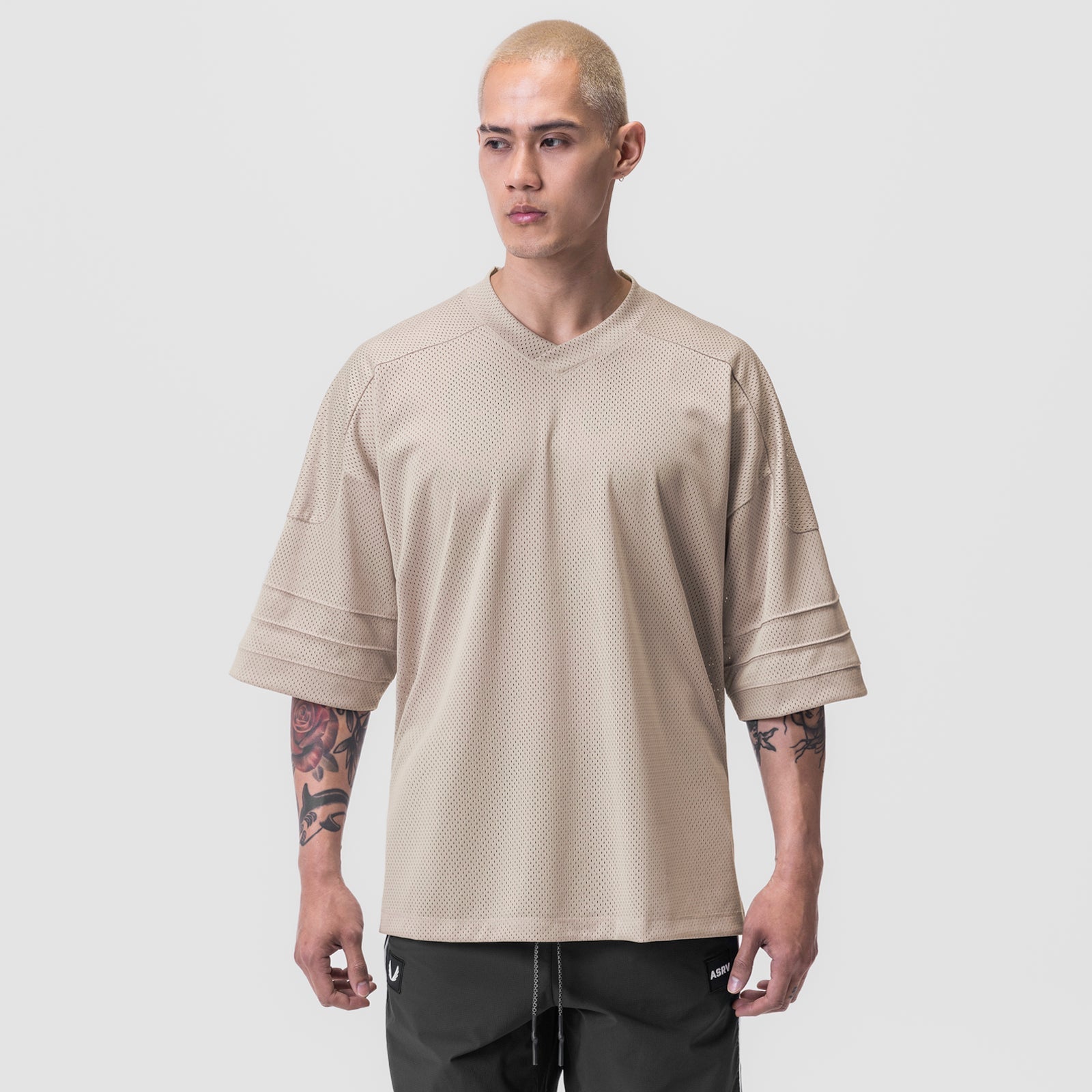 0772. SilverPlus™ Mesh Oversized Jersey Beige | ASRV on sale
