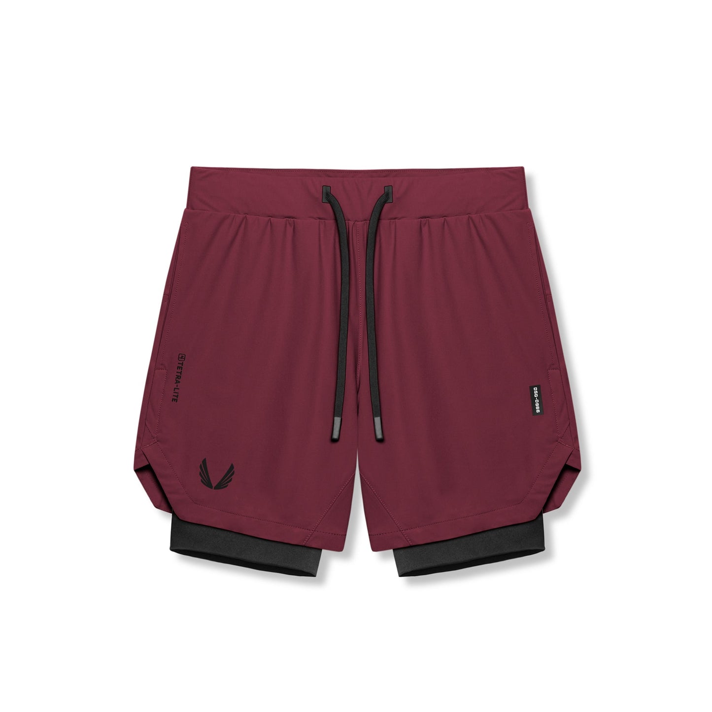 0866. Tetra-Lite® 7" Liner Short Crimson "Wings"/Black | ASRV for sale