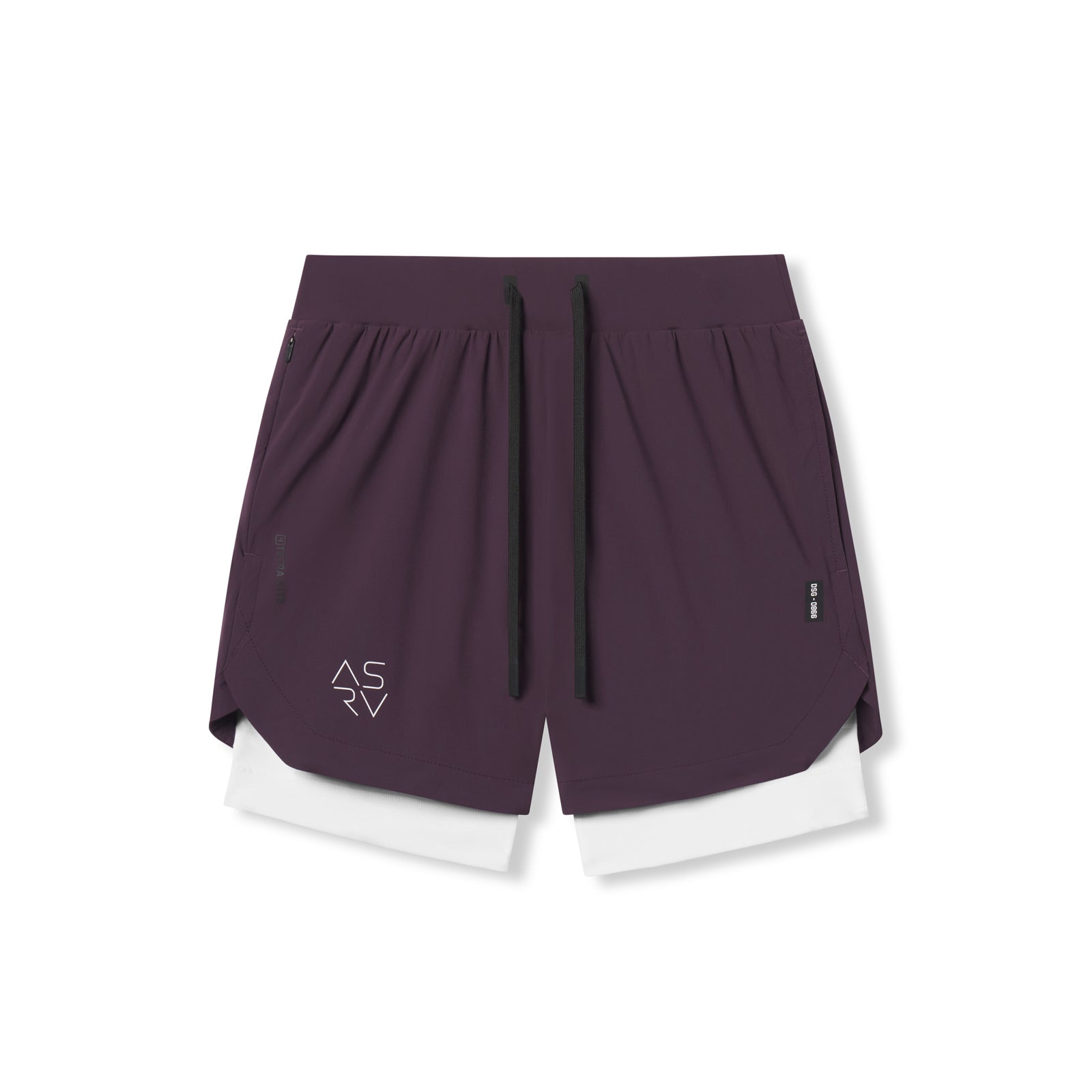 0866. Tetra-Lite® 7" Liner Short Deep Purple "Cyber"/White | ASRV sale