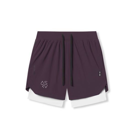 0866. Tetra-Lite® 7" Liner Short Deep Purple "Cyber"/White | ASRV sale