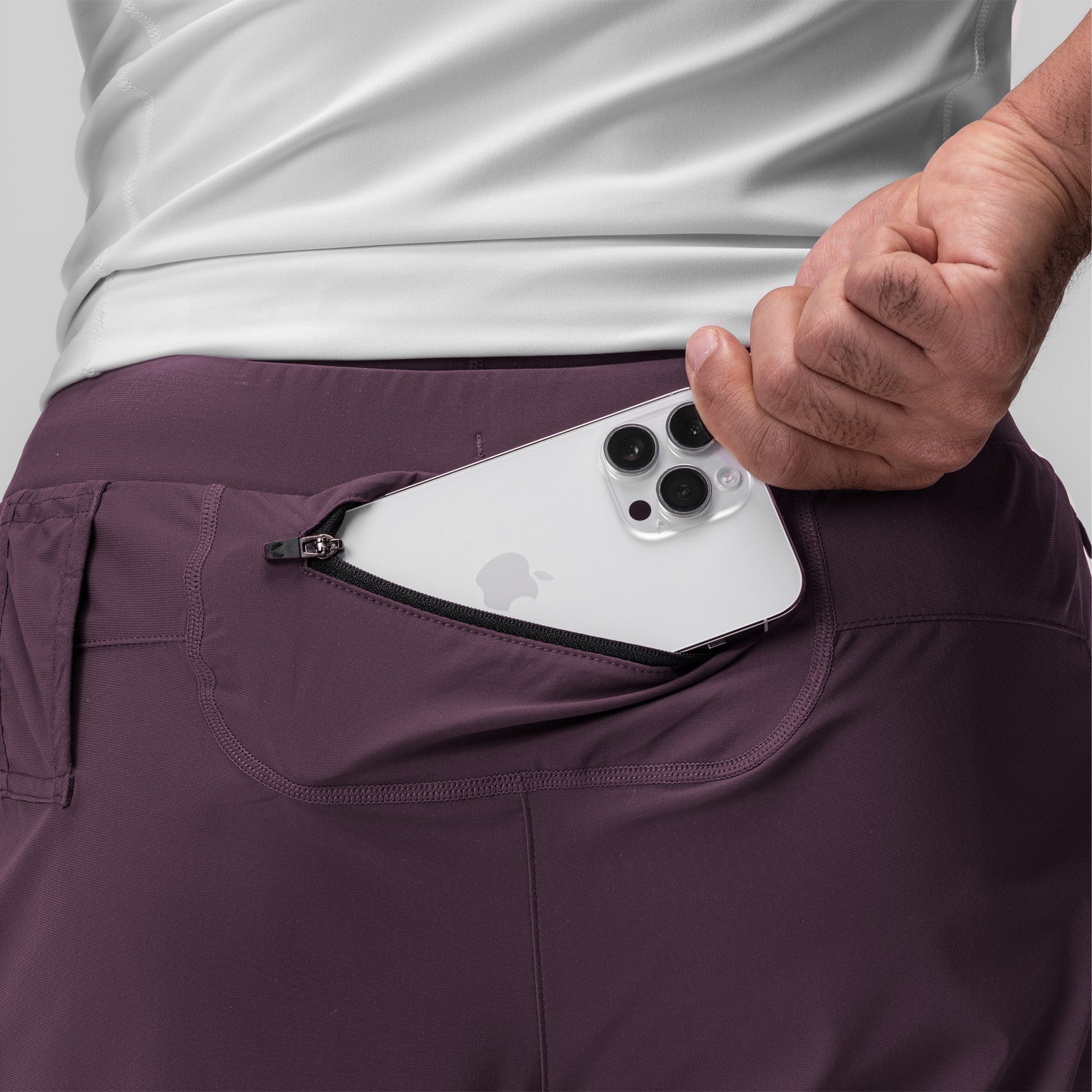 0866. Tetra-Lite® 7" Liner Short Deep Purple "Cyber"/White | ASRV sale