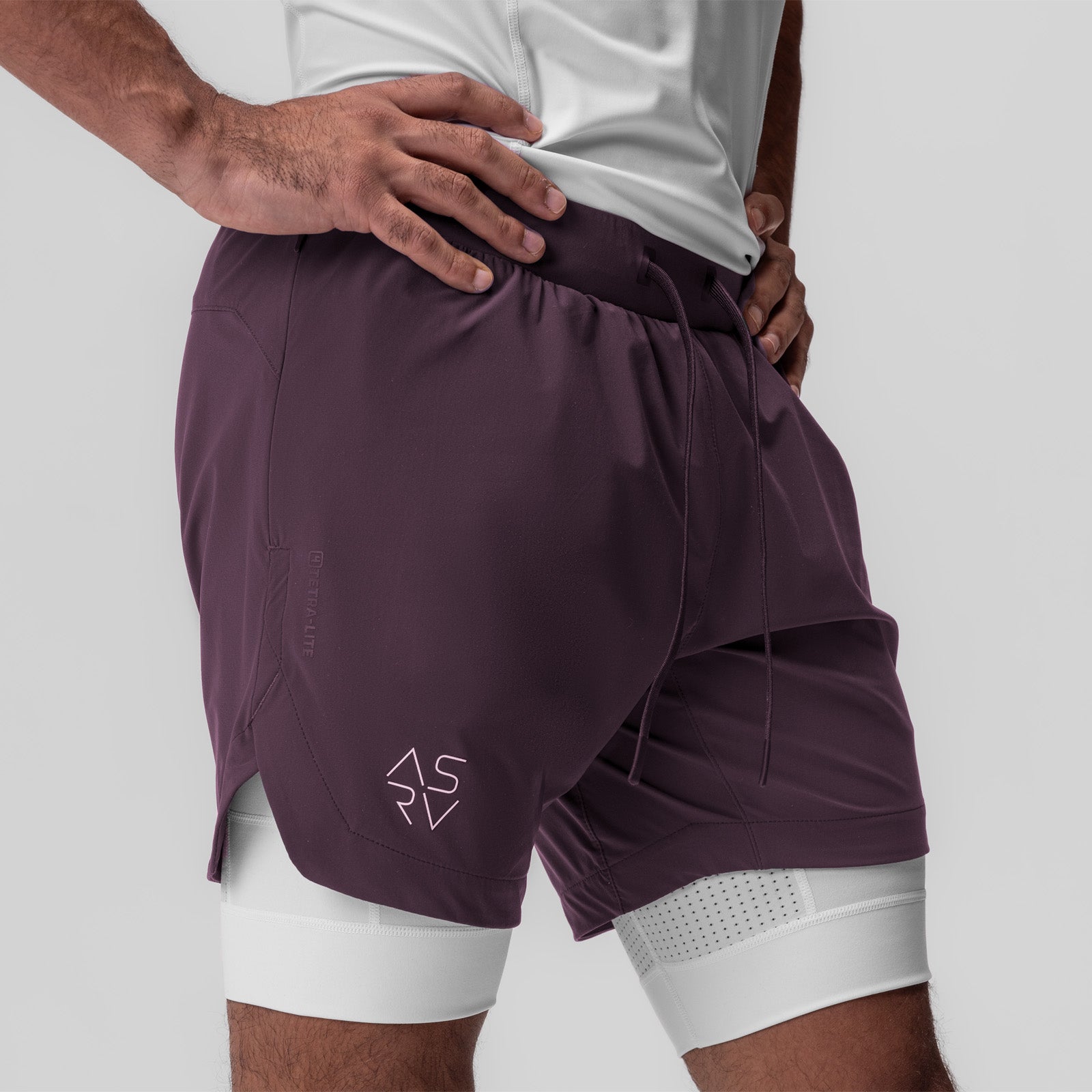 0866. Tetra-Lite® 7" Liner Short Deep Purple "Cyber"/White | ASRV sale