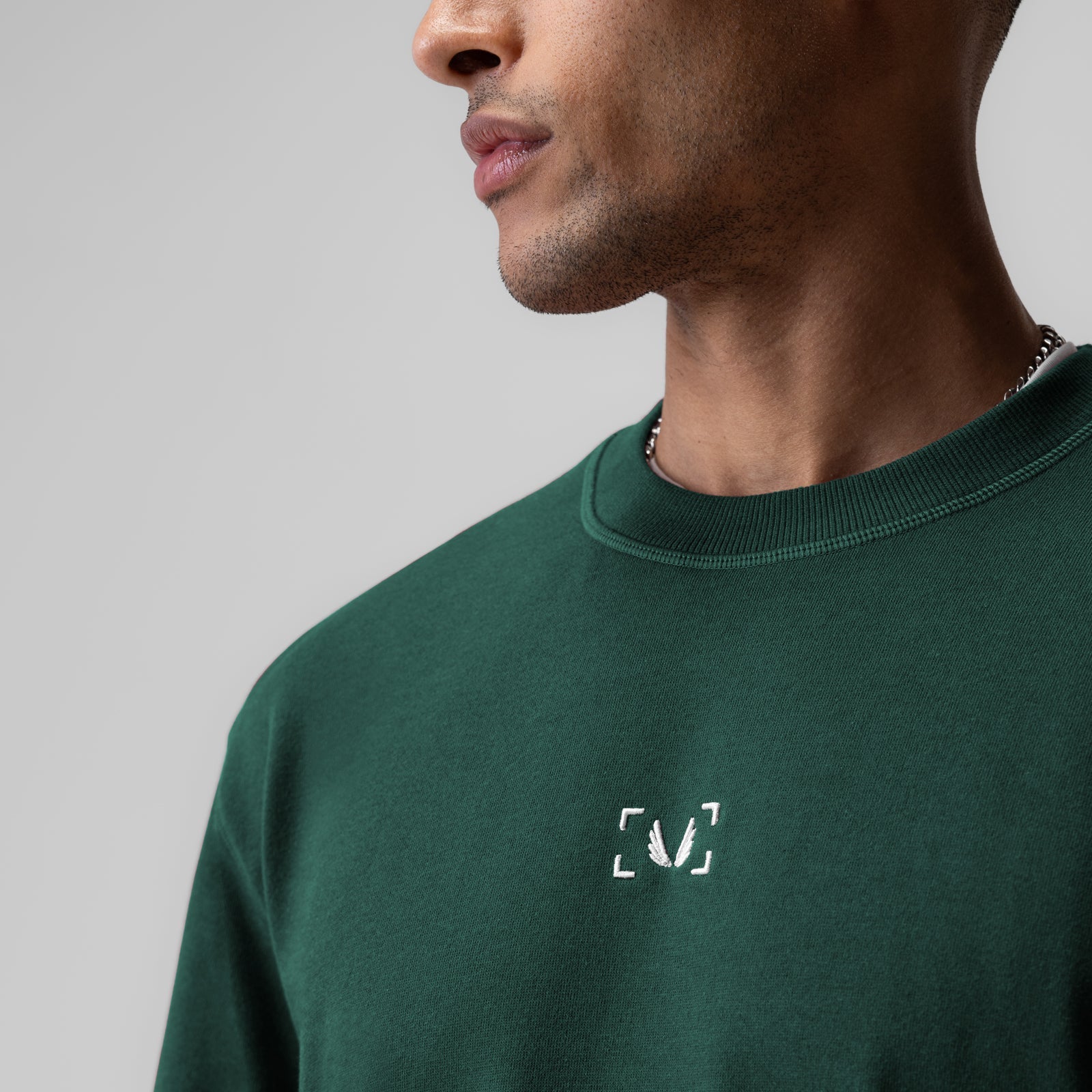 1026. Herringbone Terry Oversized Cinch Tee Forest Green | ASRV Discount