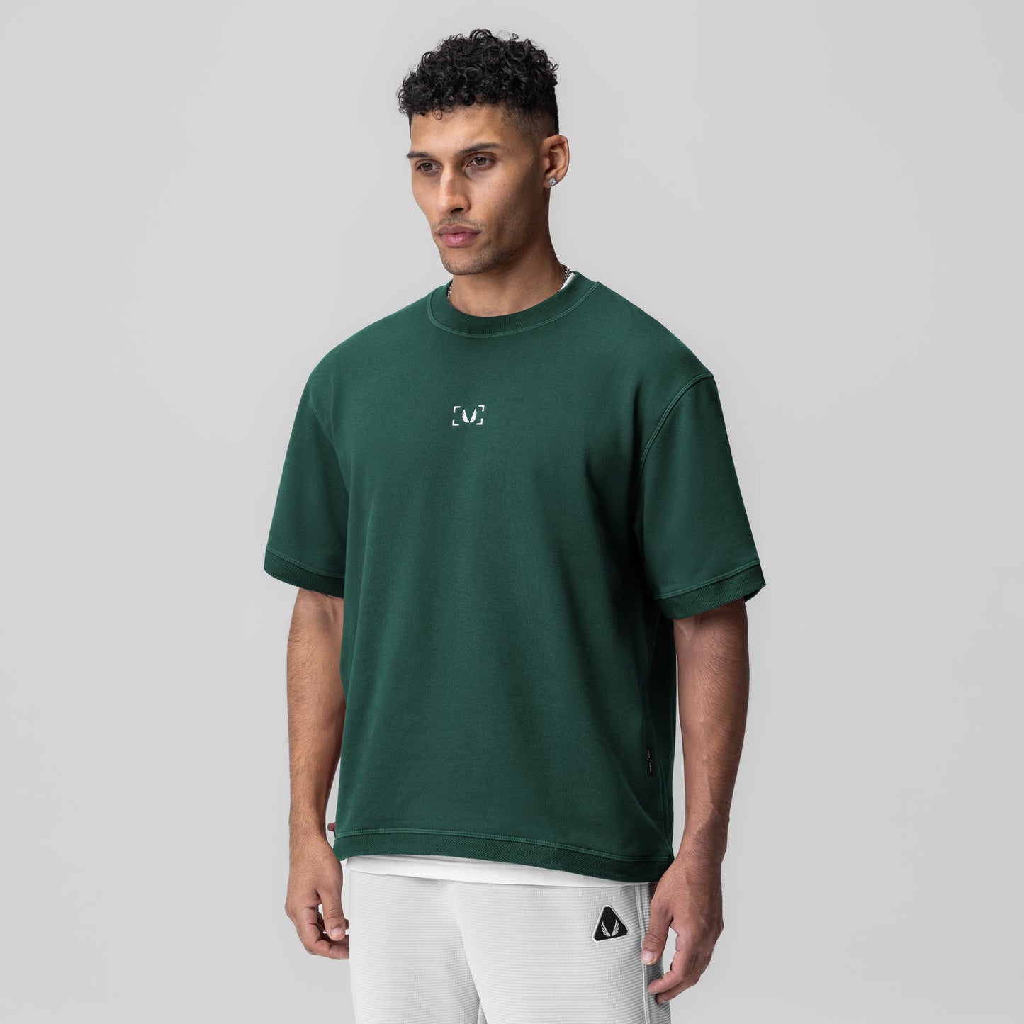 1026. Herringbone Terry Oversized Cinch Tee Forest Green | ASRV Discount