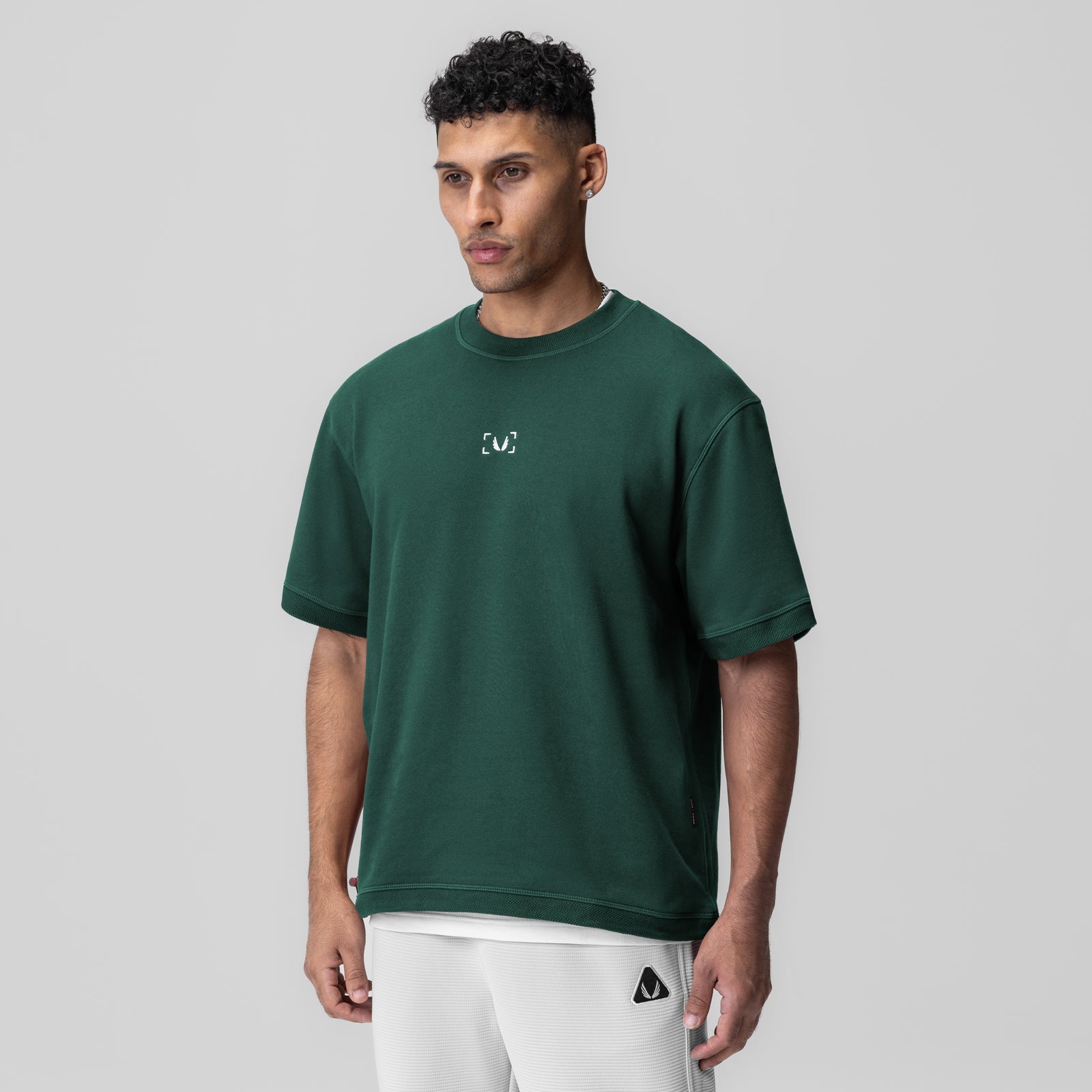 1026. Herringbone Terry Oversized Cinch Tee Forest Green | ASRV Discount