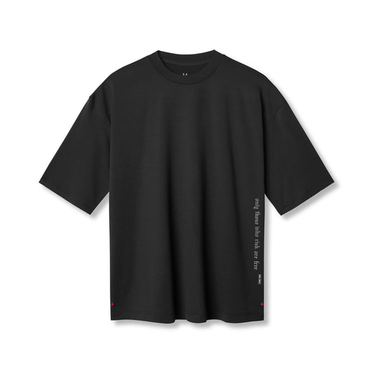 0841. 3D-Lite® 2.0 Lycra® 3/4-Sleeve Oversized Tee Black "OTWR" | ASRV sale
