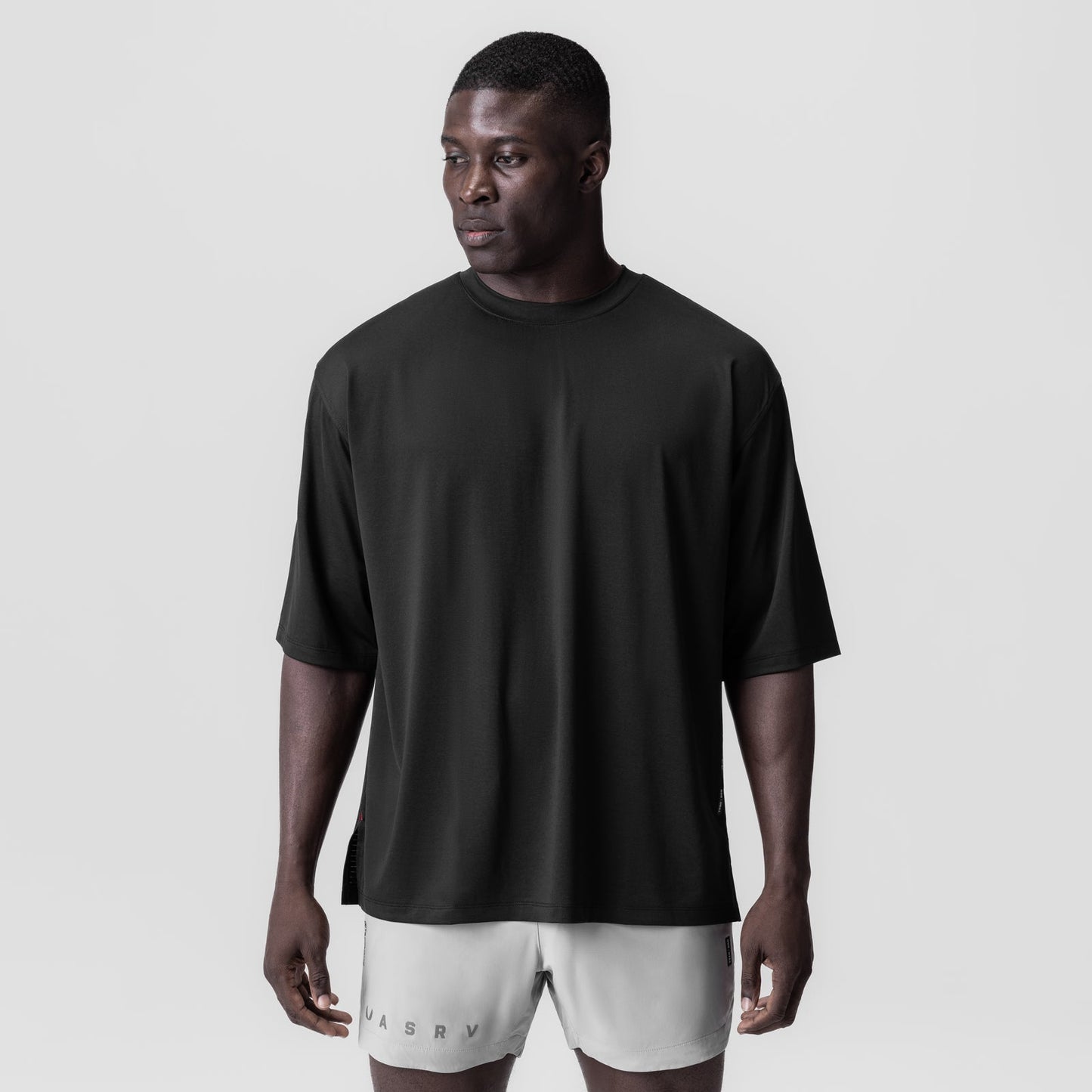 0841. 3D-Lite® 2.0 Lycra® 3/4-Sleeve Oversized Tee Black "OTWR" | ASRV sale