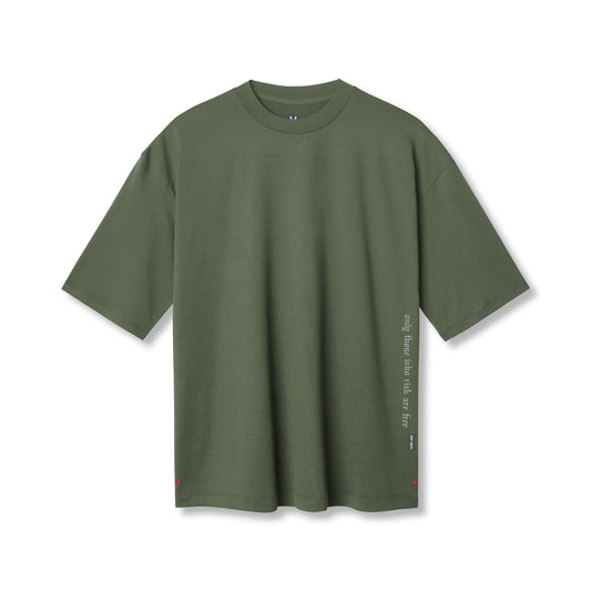 0841. 3D-Lite® 2.0 Lycra® 3/4-Sleeve Oversized Tee Olive "OTWR" | ASRV Online