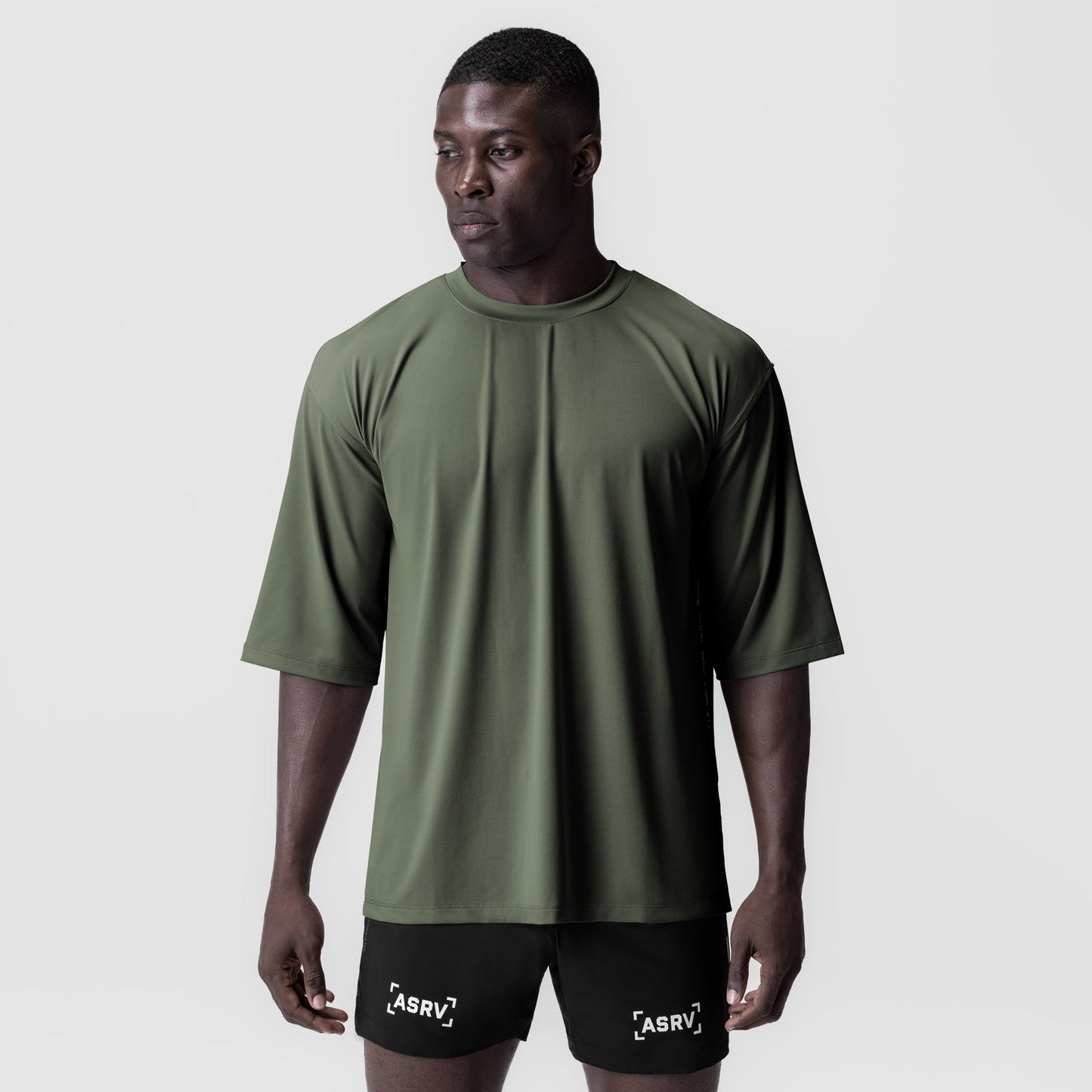 0841. 3D-Lite® 2.0 Lycra® 3/4-Sleeve Oversized Tee Olive "OTWR" | ASRV Online