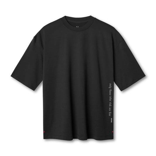0841. 3D-Lite® 2.0 3/4-Sleeve Oversized Tee Black "OTWR" | ASRV US