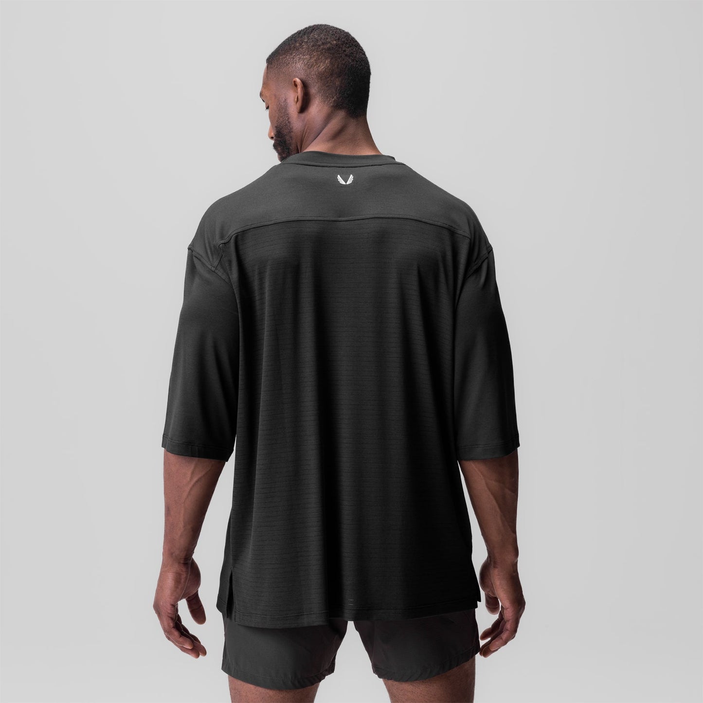 0841. 3D-Lite® 2.0 3/4-Sleeve Oversized Tee Black "OTWR" | ASRV US