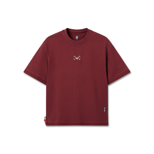 1026. Herringbone Terry Oversized Cinch Tee Crimson | ASRV discount