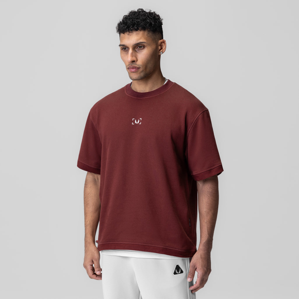 1026. Herringbone Terry Oversized Cinch Tee Crimson | ASRV discount