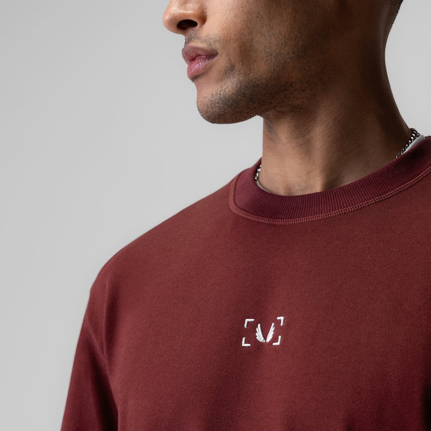 1026. Herringbone Terry Oversized Cinch Tee Crimson | ASRV discount