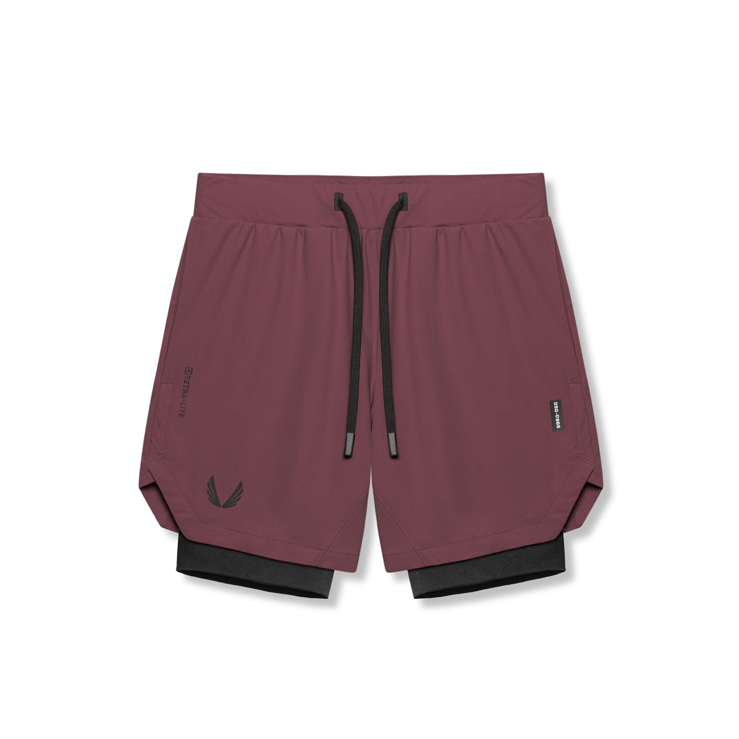 0866. Tetra-Lite® 7" Liner Short Plum "Wings"/Black | ASRV for sale