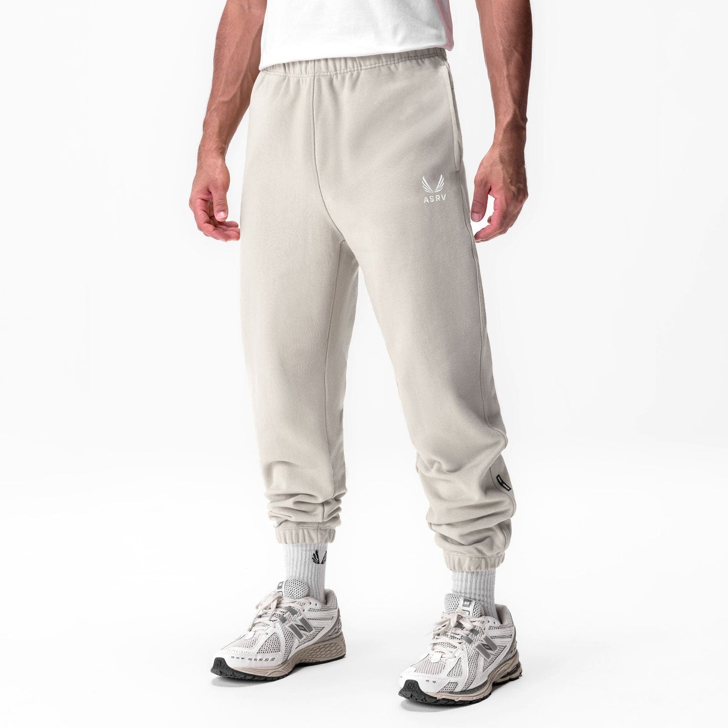 0655. Tech-Terry™ Oversized Sweats Ivory Cream "Emblem" | ASRV Discount