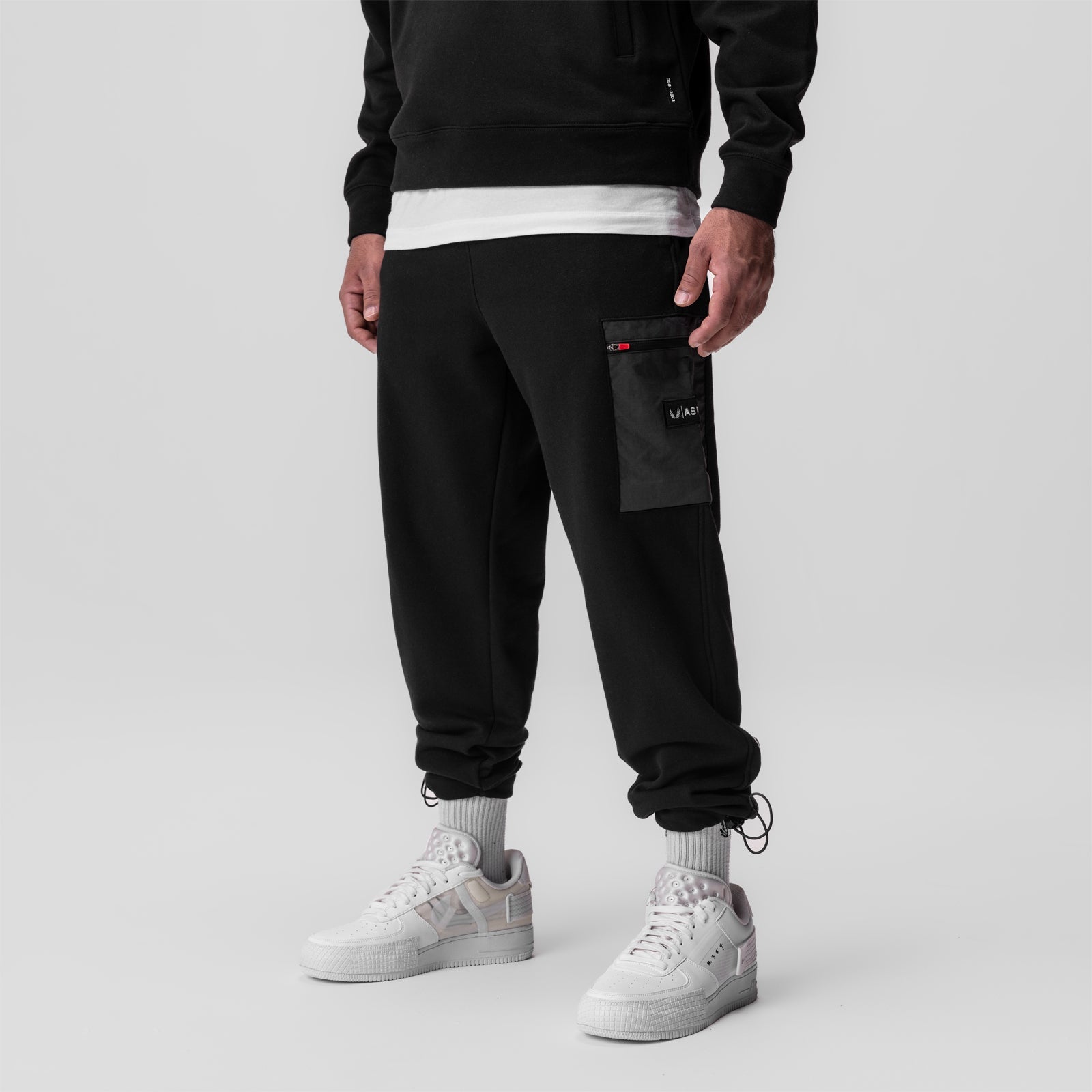 0914. Tech-Terry™ Paneled Cinch Cargo Jogger Black/Wave-Dye | ASRV on sale