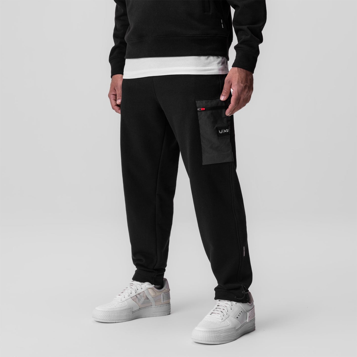0914. Tech-Terry™ Paneled Cinch Cargo Jogger Black/Wave-Dye | ASRV on sale