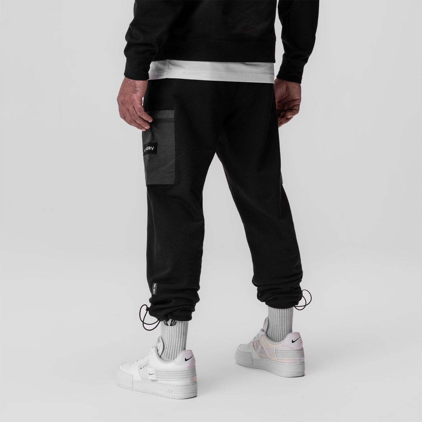 0914. Tech-Terry™ Paneled Cinch Cargo Jogger Black/Wave-Dye | ASRV on sale