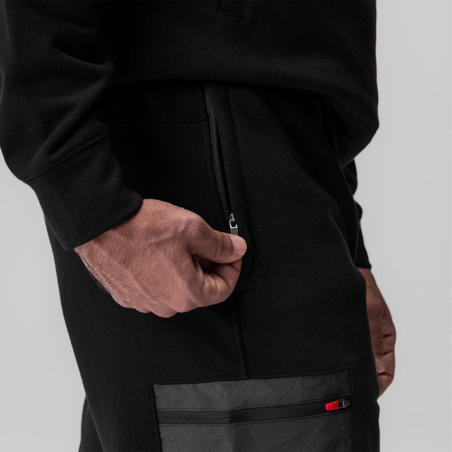 0914. Tech-Terry™ Paneled Cinch Cargo Jogger Black/Wave-Dye | ASRV on sale