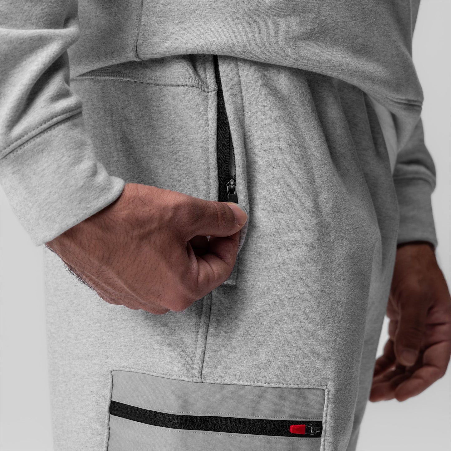 0914. Tech-Terry™ Paneled Cinch Cargo Jogger Heather Grey/Wave-Dye | ASRV on sale