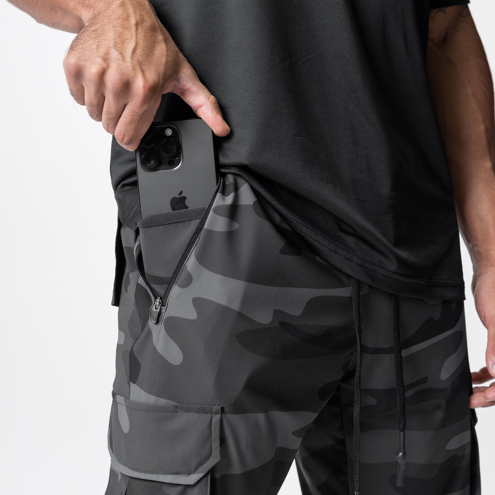 0437. Tetra-Lite® Cargo High Rib Jogger Black Camo | ASRV for sale