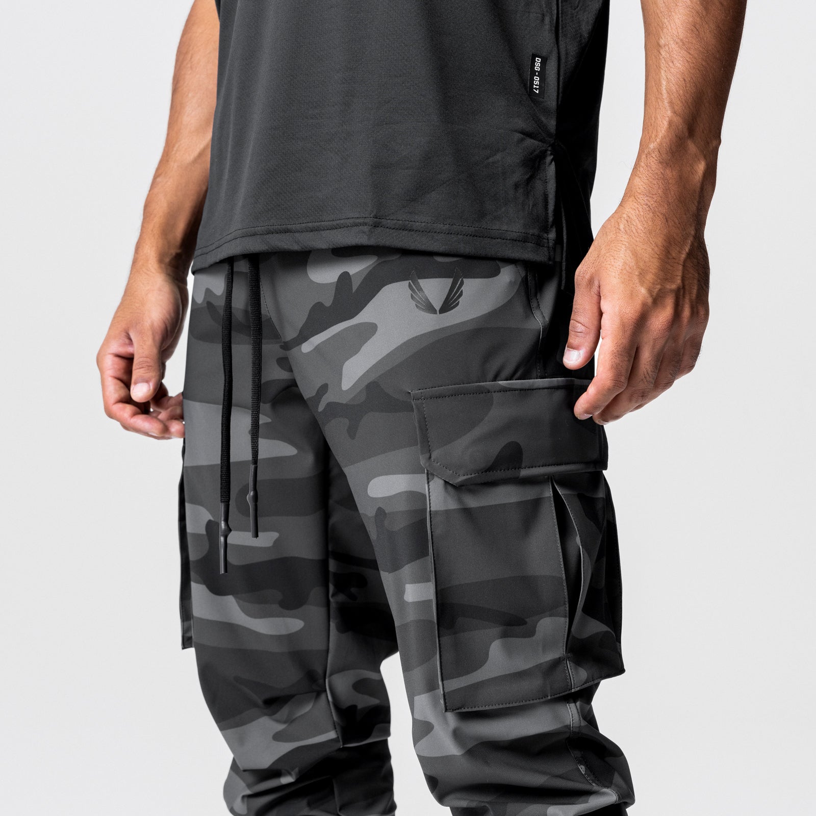 0437. Tetra-Lite® Cargo High Rib Jogger Black Camo | ASRV for sale