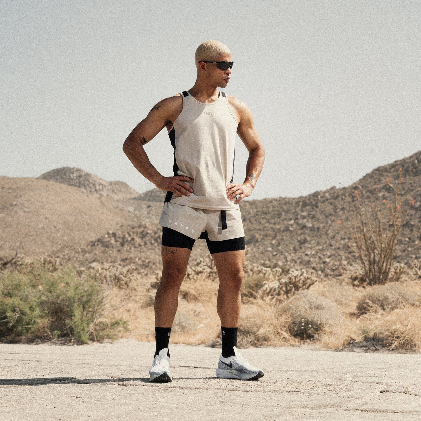 0786. Ripstop 3" Belt Pack Short Beige/Black | ASRV for sale