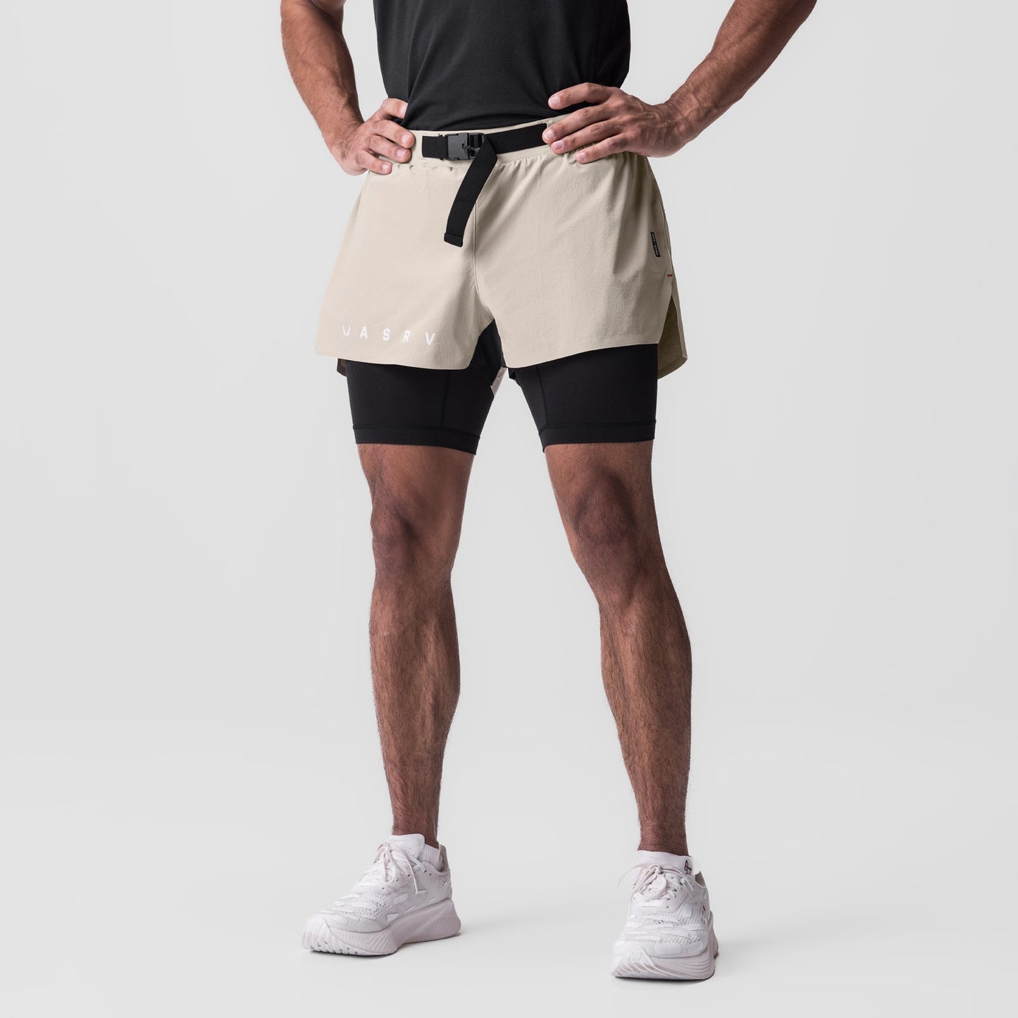 0786. Ripstop 3" Belt Pack Short Beige/Black | ASRV for sale