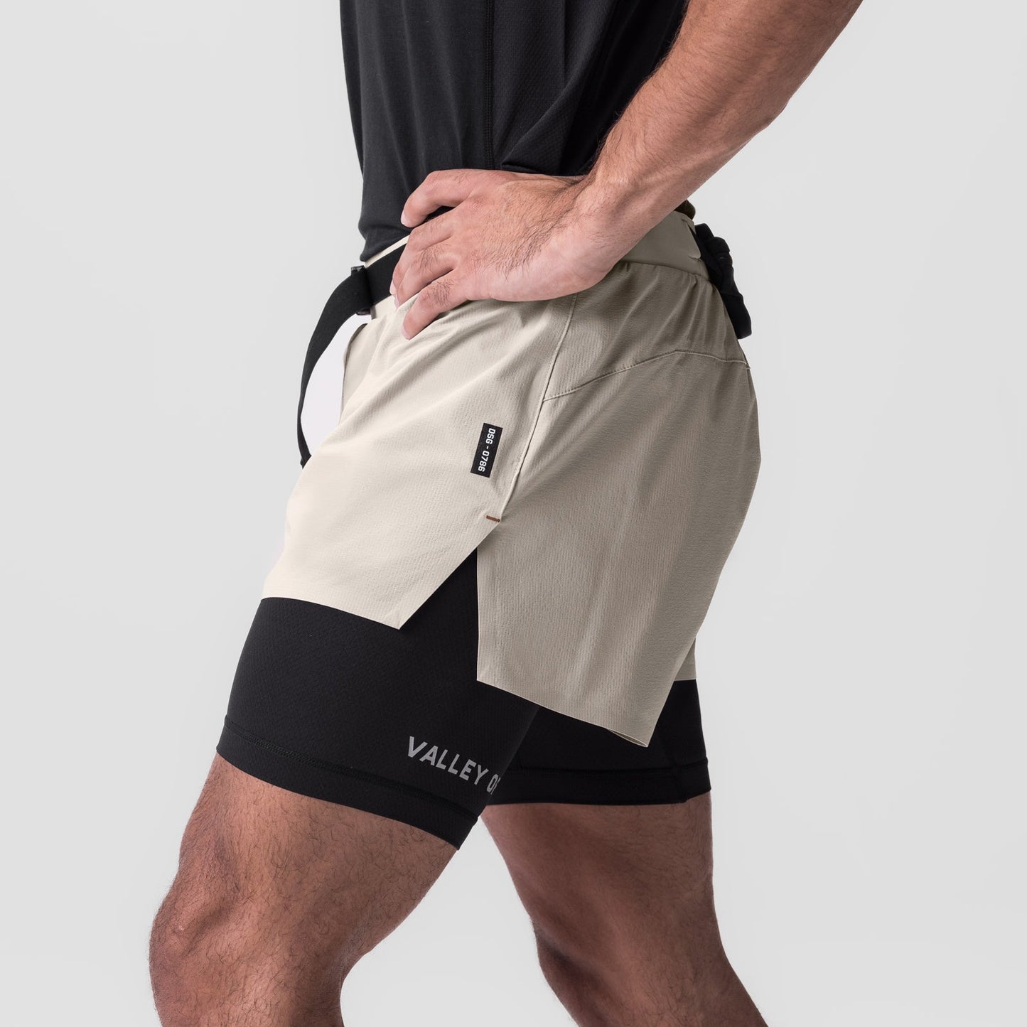 0786. Ripstop 3" Belt Pack Short Beige/Black | ASRV for sale