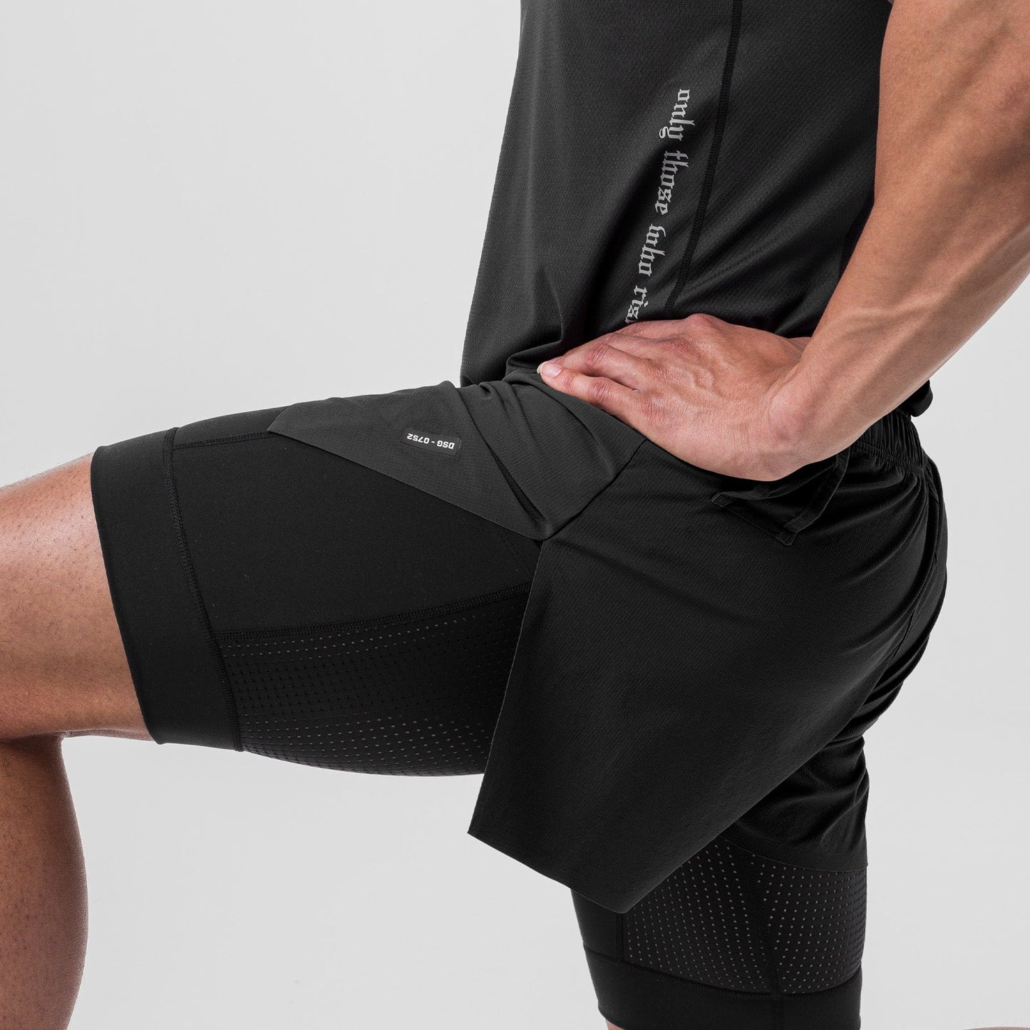 0752. Ripstop 3" High Split Liner Short Black/Black | ASRV discount