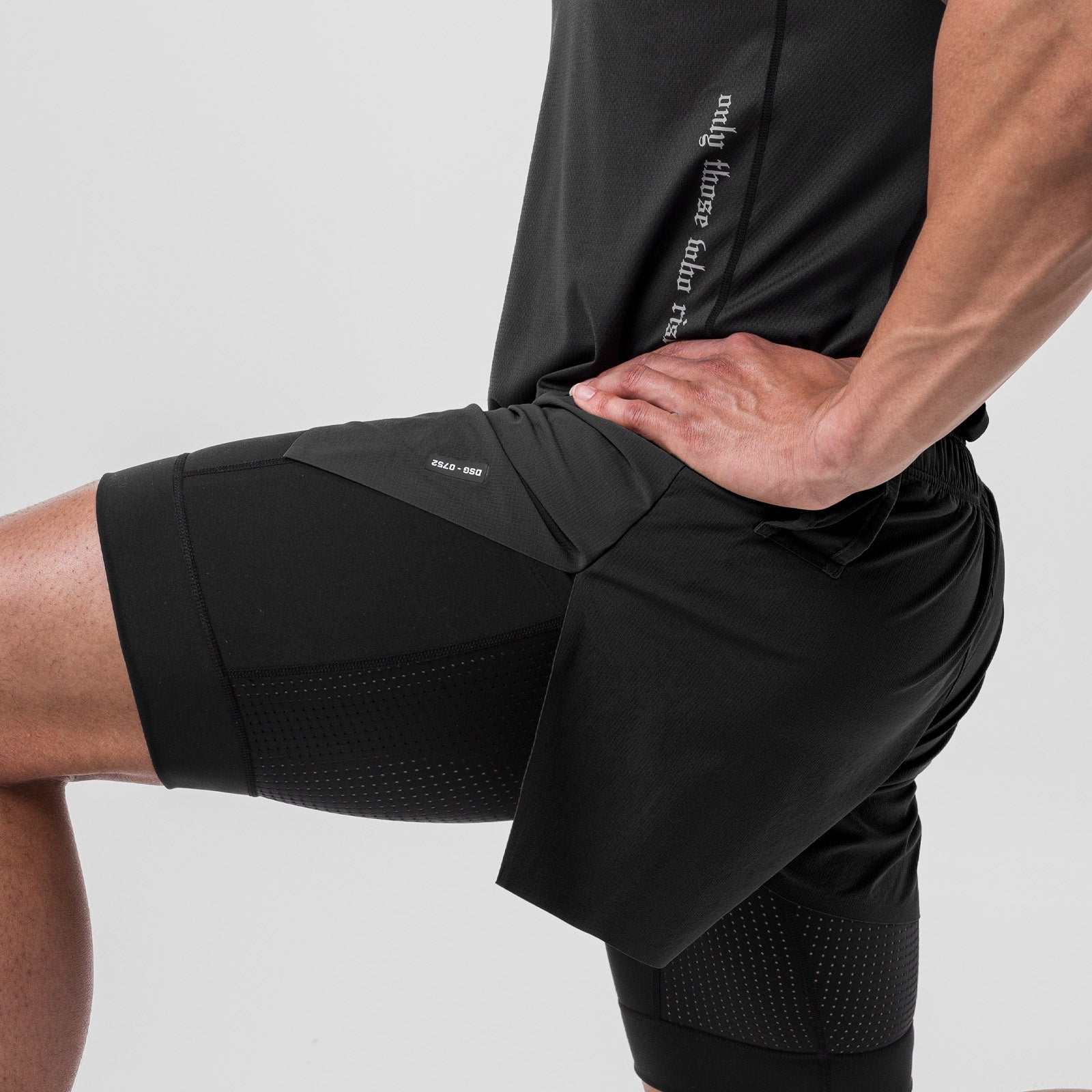 0752. Ripstop 3" High Split Liner Short Black/Black | ASRV discount