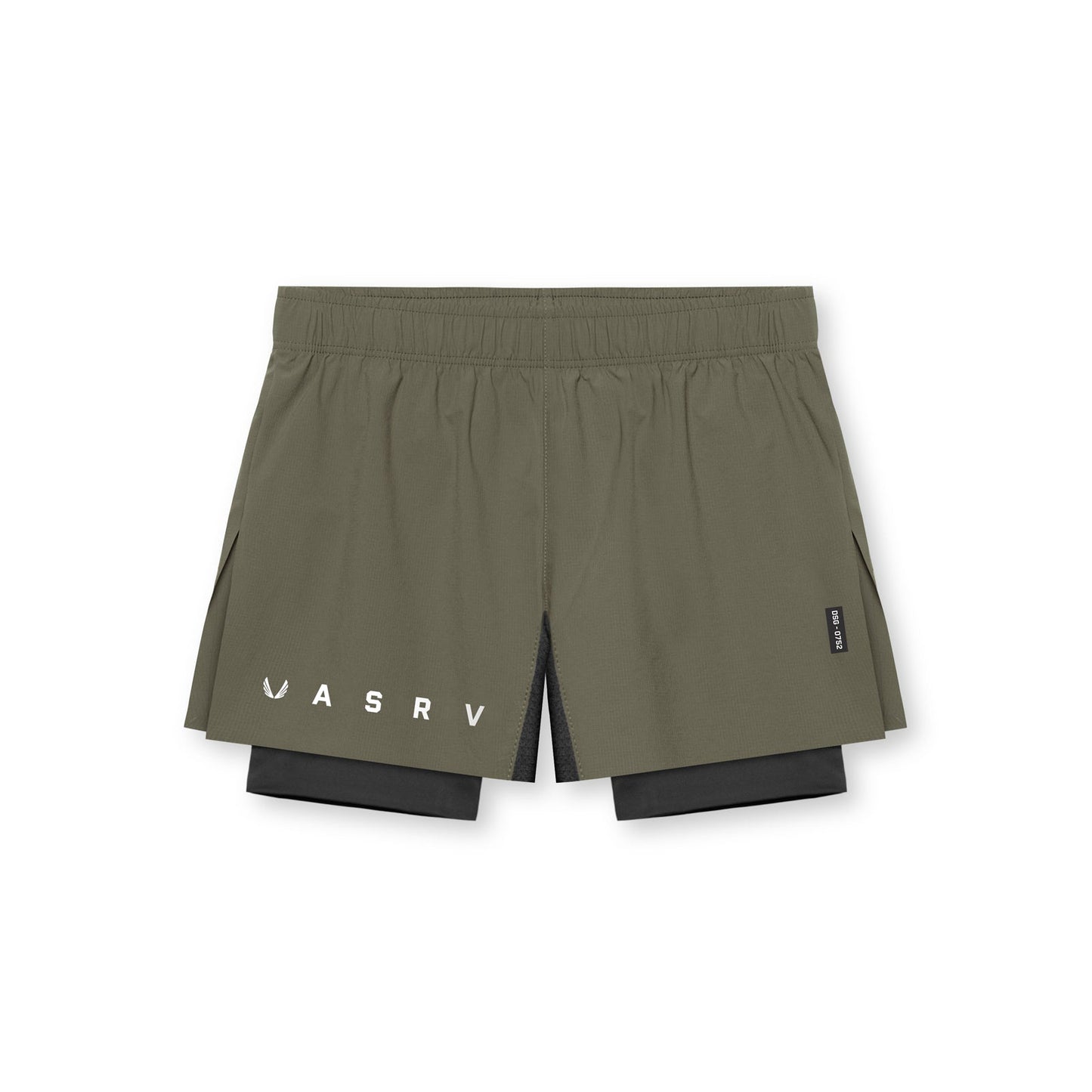 0752. Ripstop 3" High Split Liner Short Olive/Black | ASRV Online