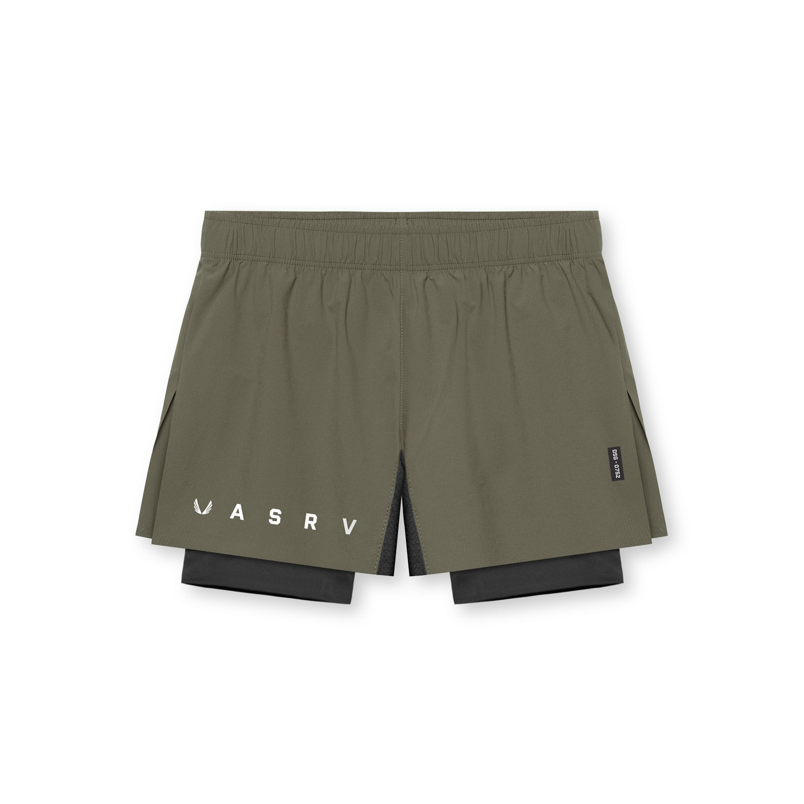 0752. Ripstop 3" High Split Liner Short Olive/Black | ASRV Online