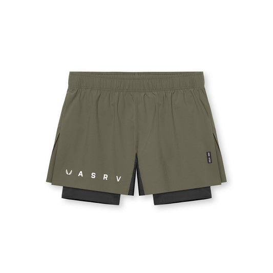 0752. Ripstop 3" High Split Liner Short Olive/Black | ASRV Online
