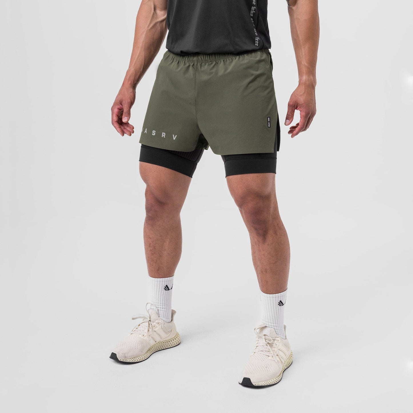 0752. Ripstop 3" High Split Liner Short Olive/Black | ASRV Online