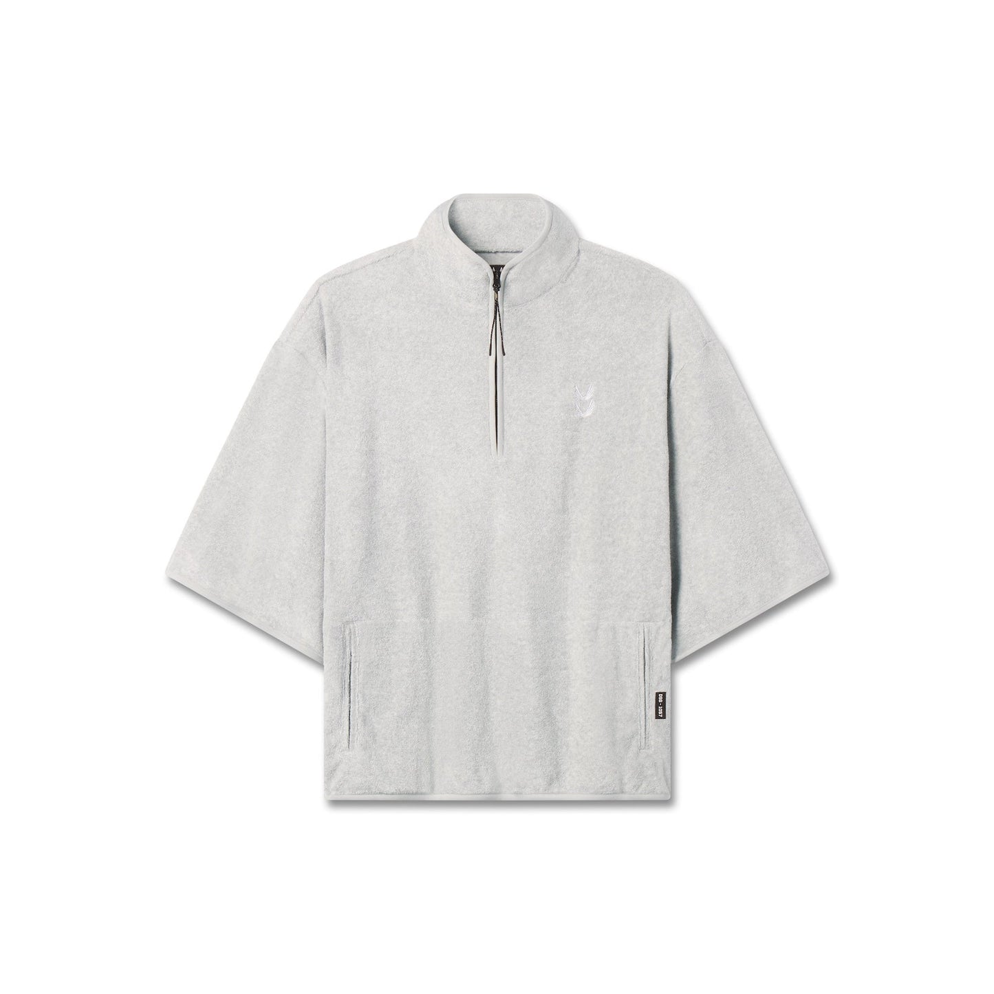 1057. Towel Terry Quarter Zip Oversized Tee Heather Grey | ASRV US