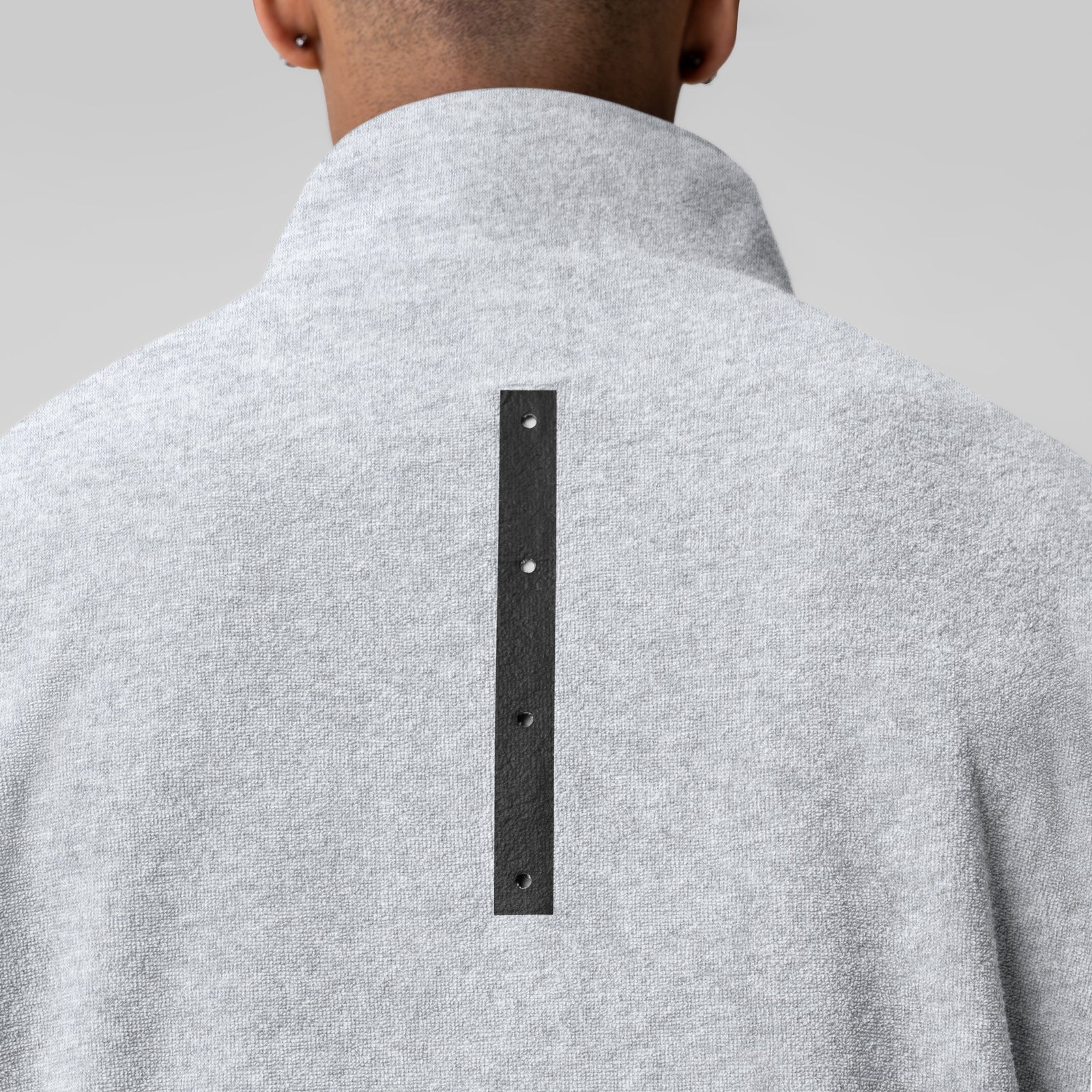 1057. Towel Terry Quarter Zip Oversized Tee Heather Grey | ASRV US