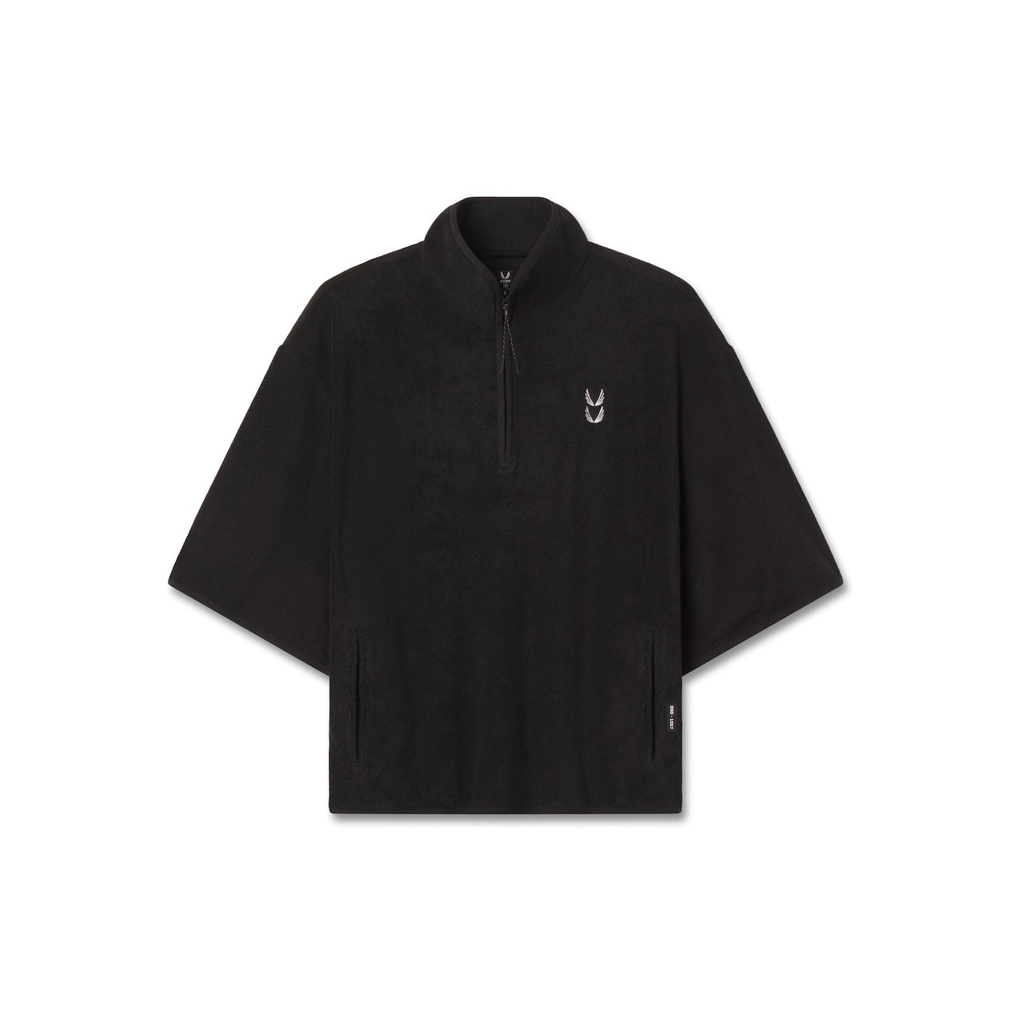1057. Towel Terry Quarter Zip Oversized Tee Black | ASRV on sale