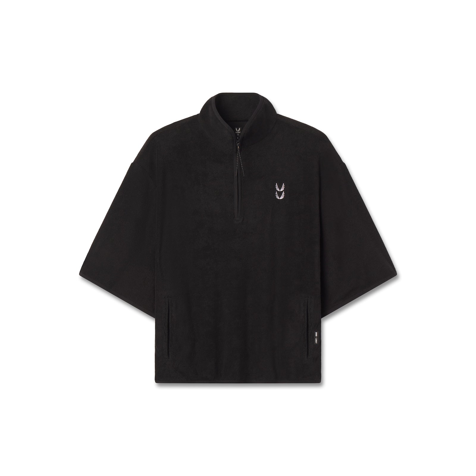 1057. Towel Terry Quarter Zip Oversized Tee Black | ASRV on sale