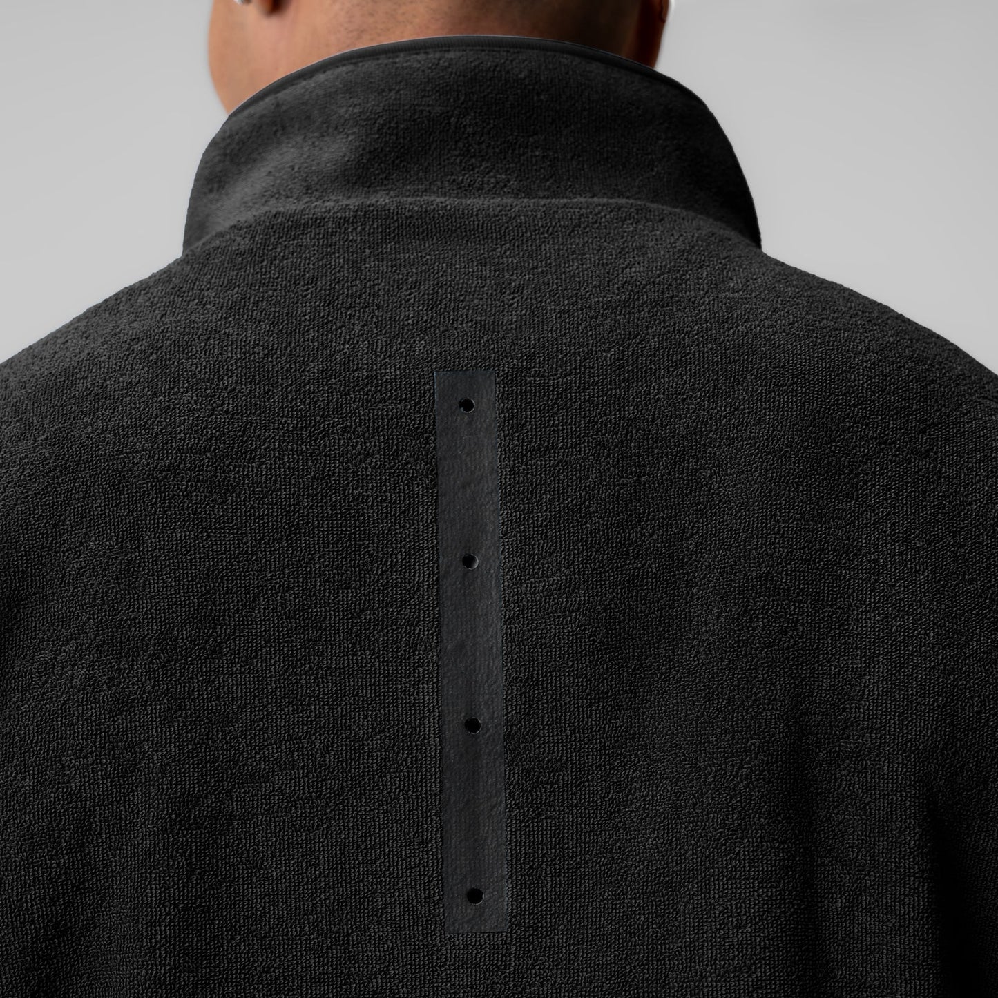 1057. Towel Terry Quarter Zip Oversized Tee Black | ASRV on sale