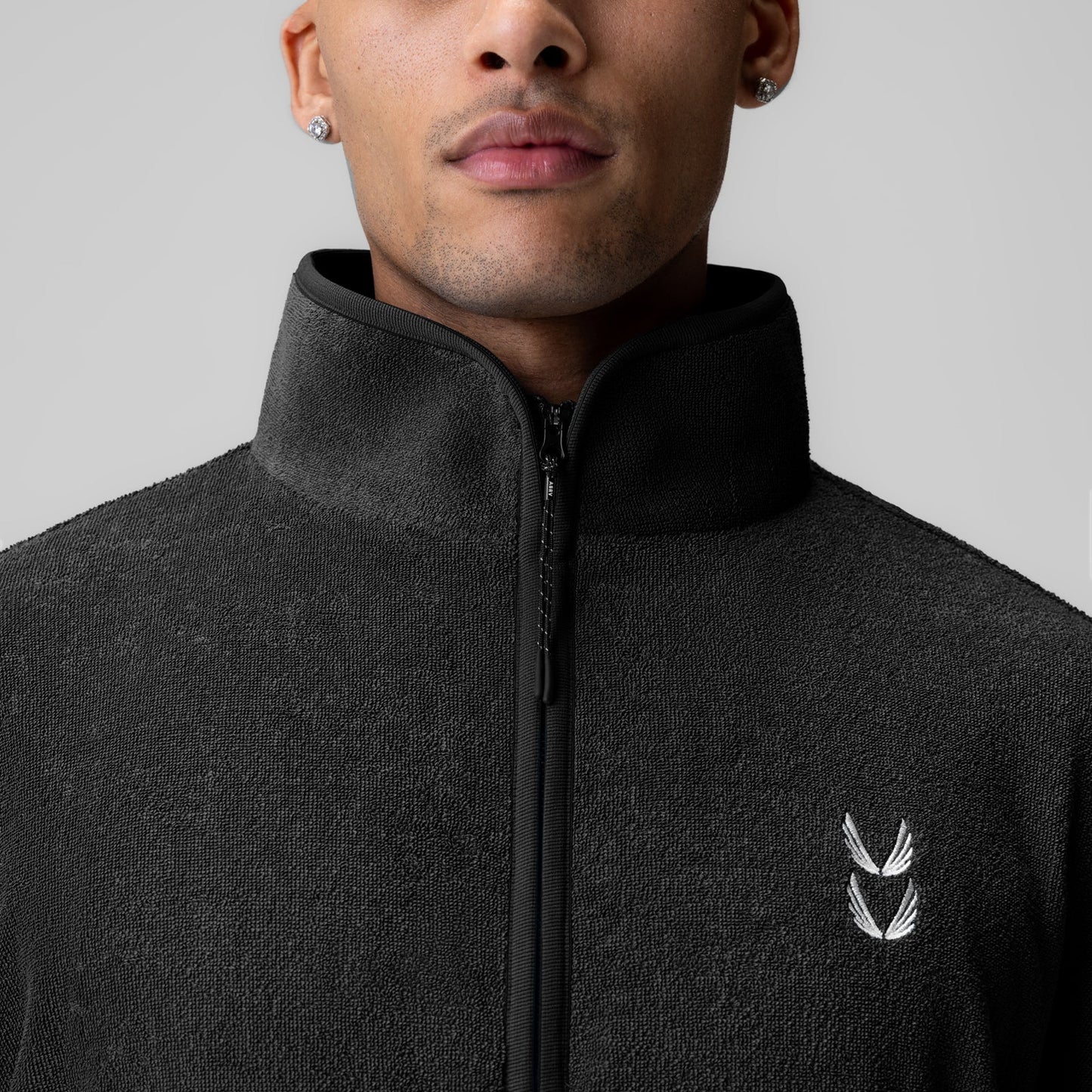 1057. Towel Terry Quarter Zip Oversized Tee Black | ASRV on sale