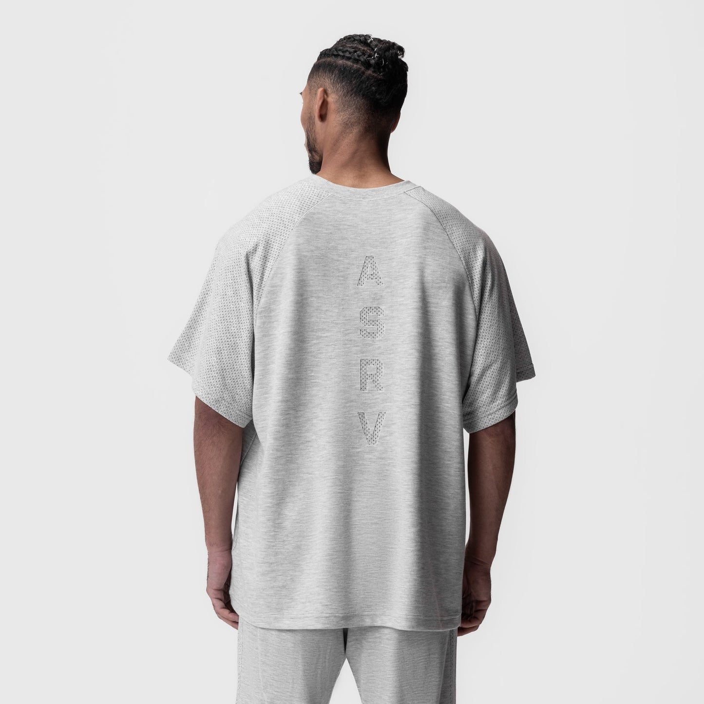 0946. Waffle Knit Oversized Tee Heather Grey | ASRV Online