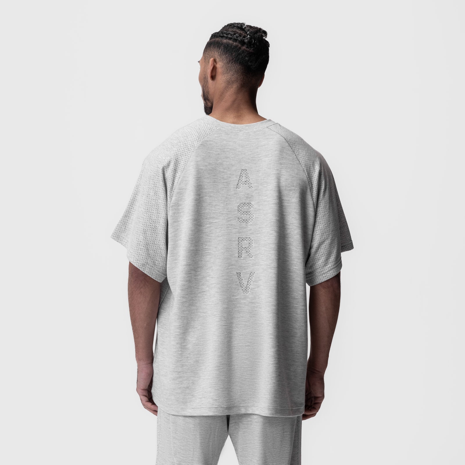 0946. Waffle Knit Oversized Tee Heather Grey | ASRV Online