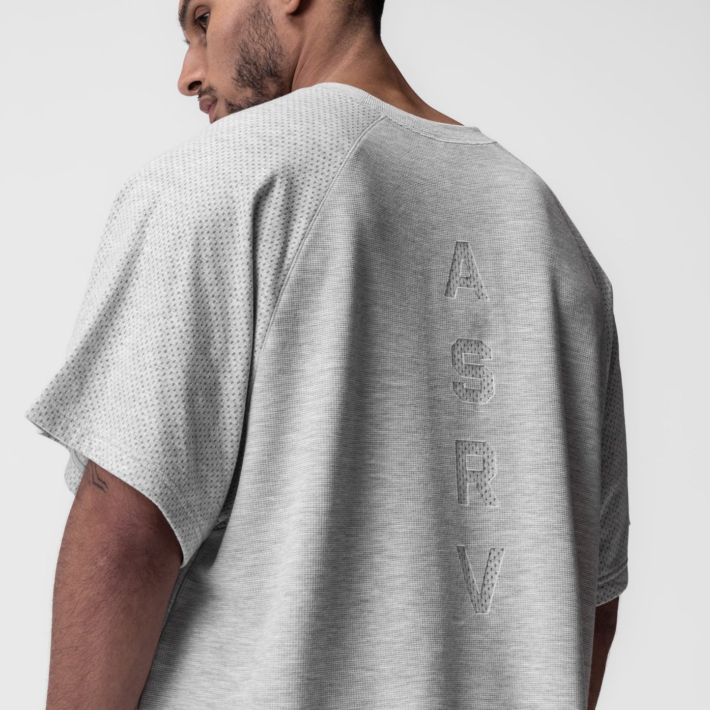 0946. Waffle Knit Oversized Tee Heather Grey | ASRV Online