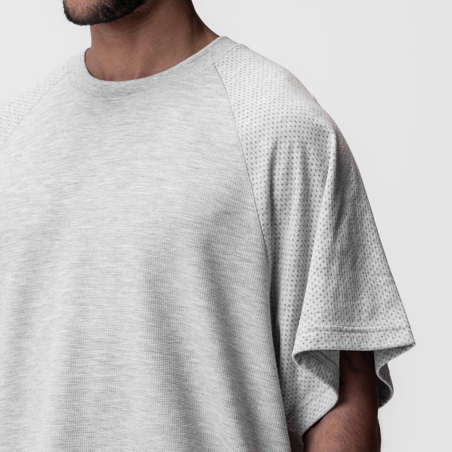 0946. Waffle Knit Oversized Tee Heather Grey | ASRV Online