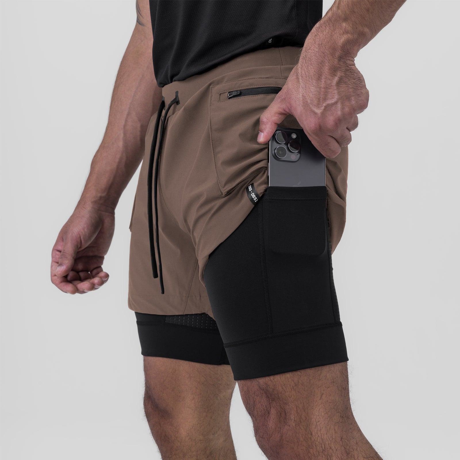 0651. Tetra-Lite® 5" Liner Cargo Short Deep Taupe | ASRV Discount