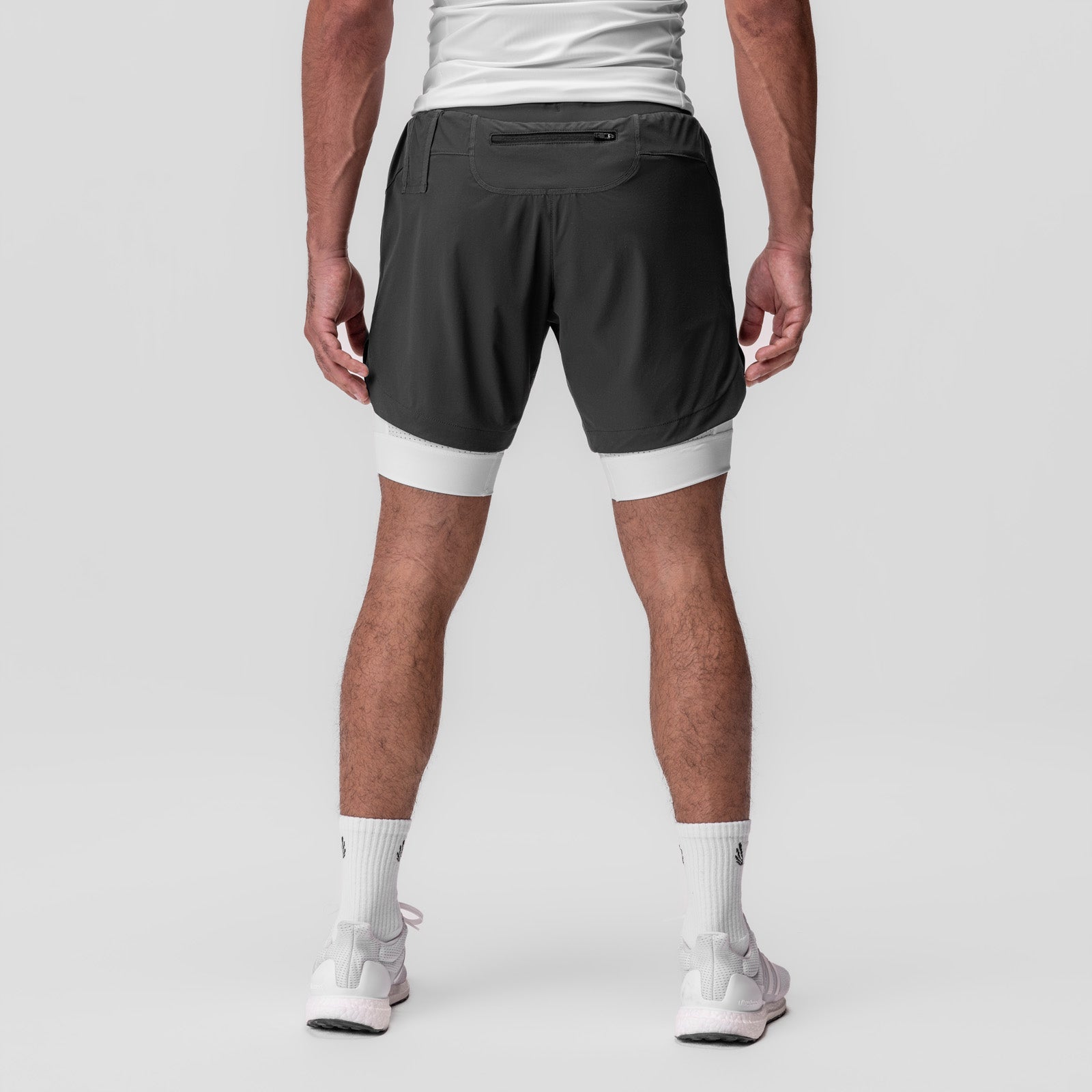 0866. Tetra-Lite® 7" Liner Short Space Grey "Cyber"/White | ASRV on sale
