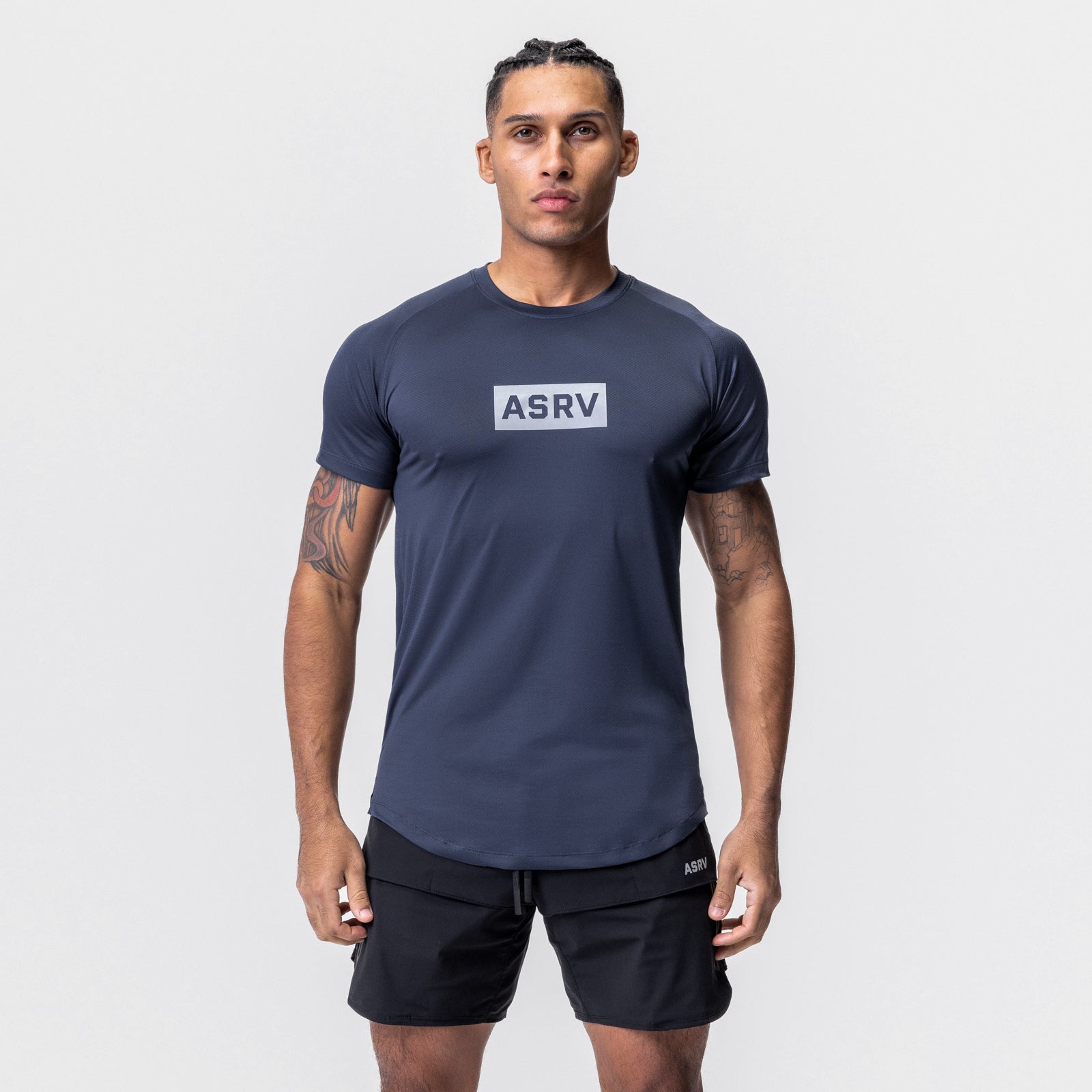 0660. AeroSilver® Established Tee Navy "Box Logo" | ASRV Online