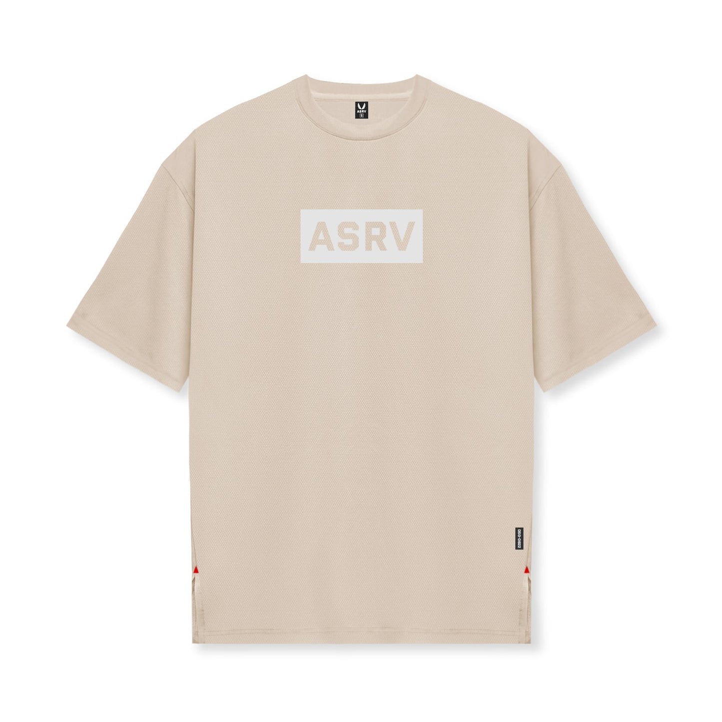 0822. AeroSilver® Oversized Tee Beige "Box Logo" | ASRV US